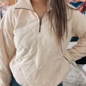Cream quarter zip